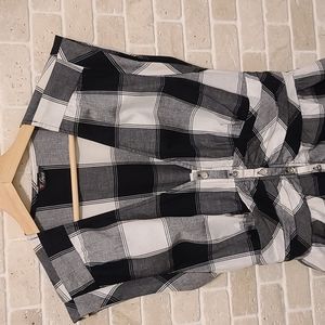 Guess Cotton Black and White Plaid Knee Dress ( Sz M/P)